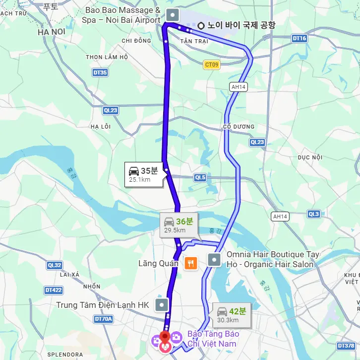 하노이 강남스파 위치 안내